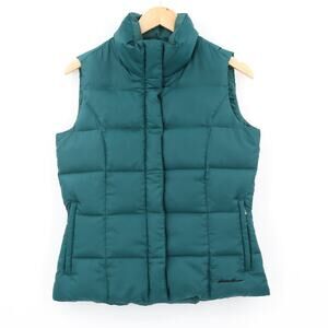 Eddie Bauer Women's Goose Down Premium Puffer Vest Emerald Green Sz S